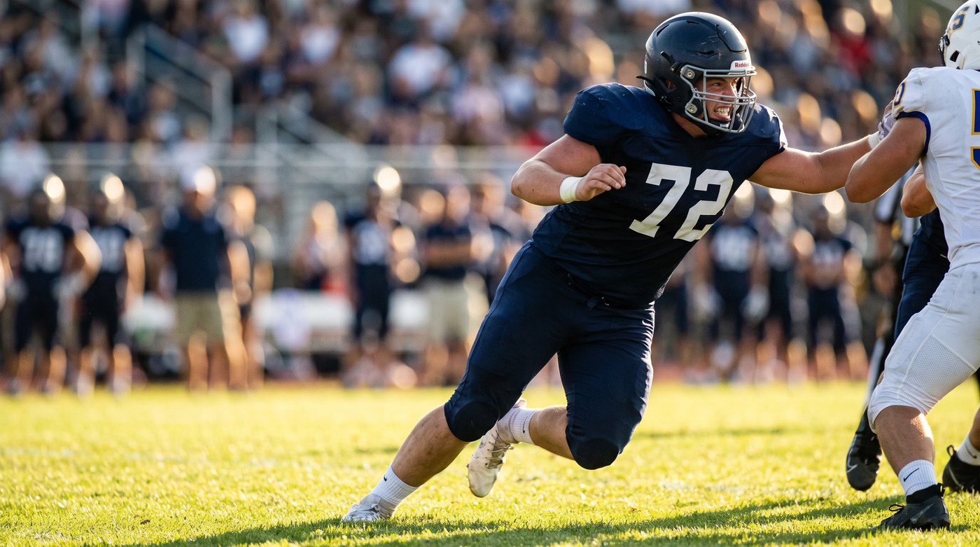 Jake Mercer playing Football